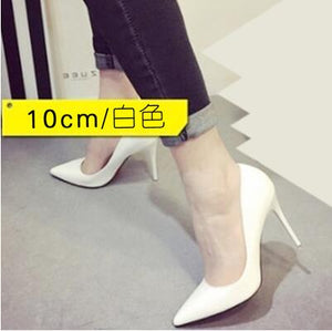 2020 Black Red Heel Shoes Women High Heels Faux PU Stiletto Sexy Heels Pumps Pointed Toe Wedding Shoes For Woman