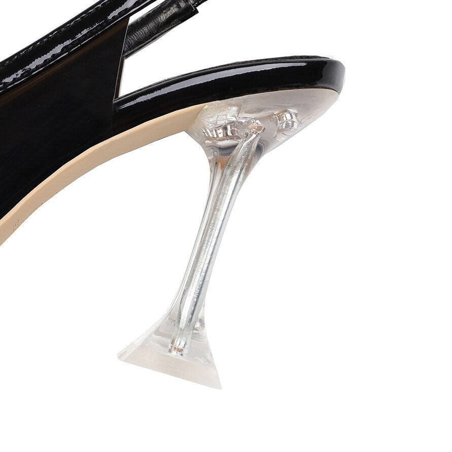 2020 Summer Hollow out Women Pumps Sexy see-through Crystal Clear heeled Female Sandals Elegant High heels Office Lady Shoes