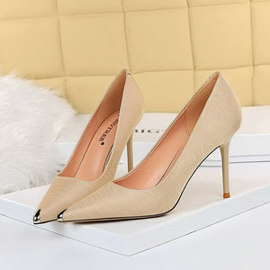 2021 Luxury Women 10cm High Heels Valentine Royal Blue Red Pumps Female Satin Stiletto Cap Toe Heels Tacones Fetish Silk Shoes