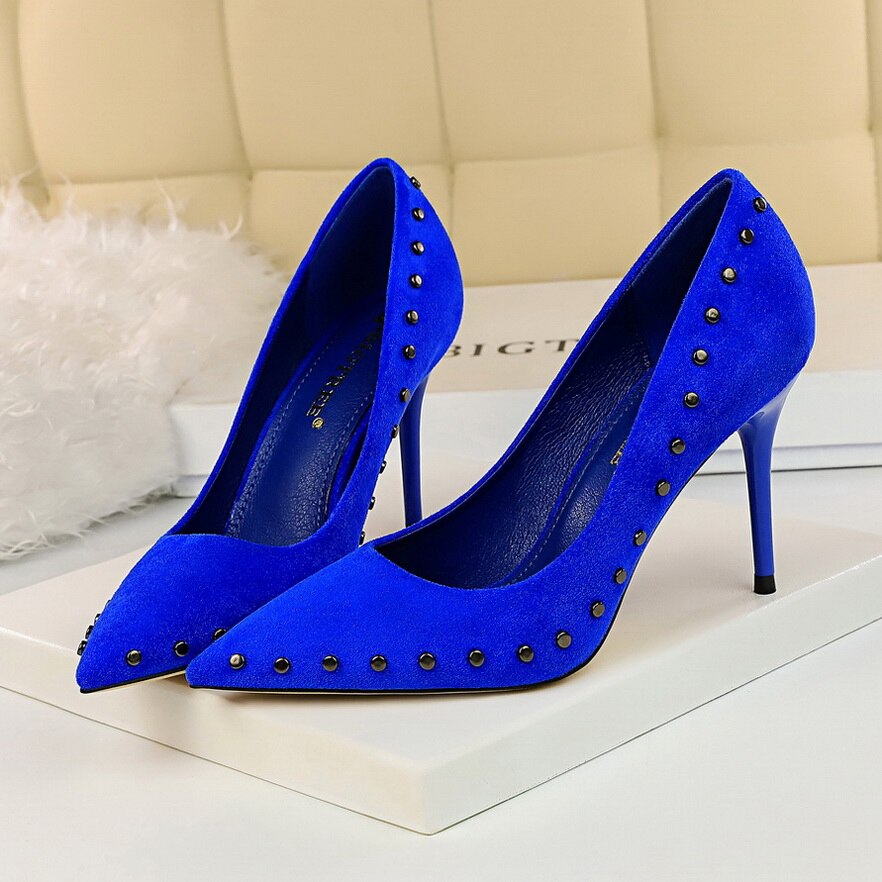 BIGTREE Pumps Women Shoes Luxury Heels Extreme High Heels Sexy Chaussures Femme Buty Blue Heels Party Shoes Wedding Ladies