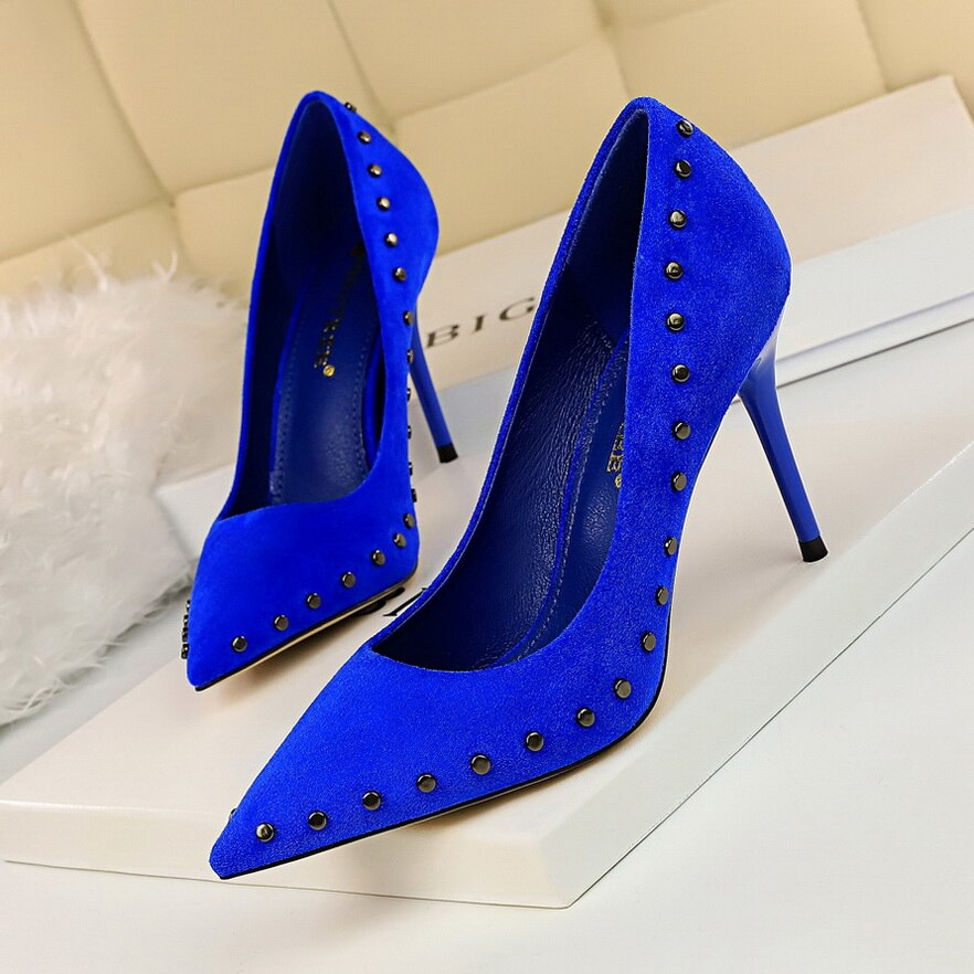 BIGTREE Pumps Women Shoes Luxury Heels Extreme High Heels Sexy Chaussures Femme Buty Blue Heels Party Shoes Wedding Ladies