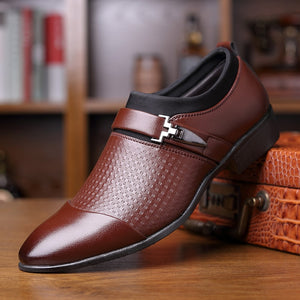 Formal Shoes Man Leather Shoes Slip On Oxford Business Office Wedding Shoe Pointed Toe Men Dress Leather Shoes Sapato Social