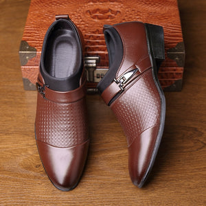 Formal Shoes Man Leather Shoes Slip On Oxford Business Office Wedding Shoe Pointed Toe Men Dress Leather Shoes Sapato Social