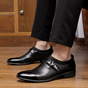 Formal Shoes Man Leather Shoes Slip On Oxford Business Office Wedding Shoe Pointed Toe Men Dress Leather Shoes Sapato Social