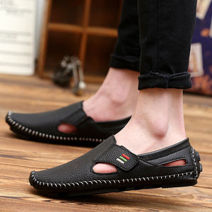 Men Shoes Casual Genuine Leather Mens Loafers Moccasins Handmade Slip On Boat Shoes Classical Homme Oversized H338 Zapatos