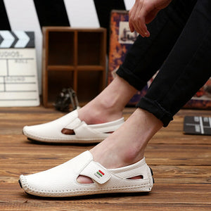 Men Shoes Casual Genuine Leather Mens Loafers Moccasins Handmade Slip On Boat Shoes Classical Homme Oversized H338 Zapatos