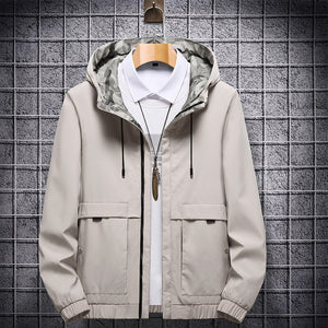 New Jacket Men Coat Fashion Hip Hop Windbreaker Coats Casual  Hooded Mens Cargo Bomber Jackets and Coats Outwear Streetwear