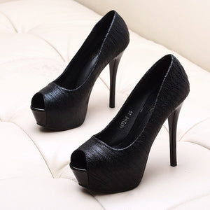 Platform high heels shoes pumps women shoes Wedding shoes woman peep toe pumps platform stiletto heels talon femme