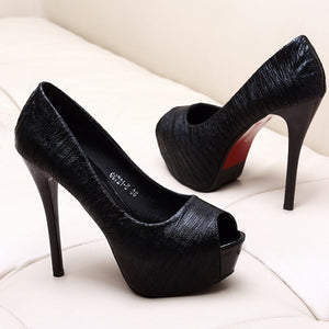 Platform high heels shoes pumps women shoes Wedding shoes woman peep toe pumps platform stiletto heels talon femme