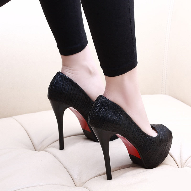 Platform high heels shoes pumps women shoes Wedding shoes woman peep toe pumps platform stiletto heels talon femme