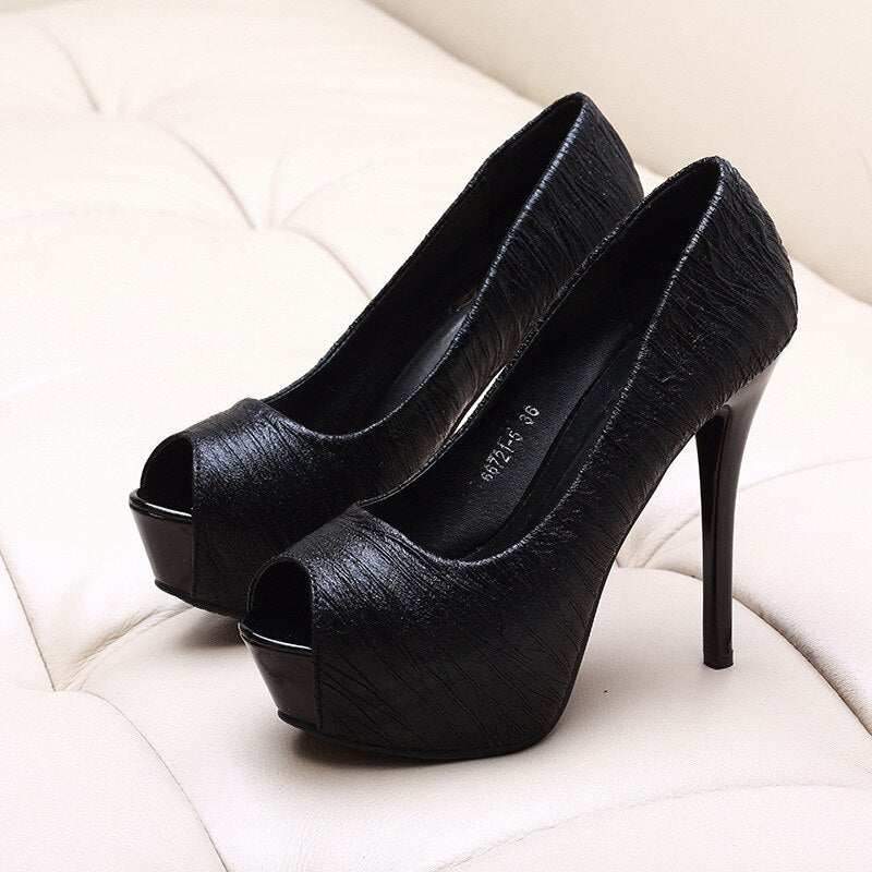 Platform high heels shoes pumps women shoes Wedding shoes woman peep toe pumps platform stiletto heels talon femme