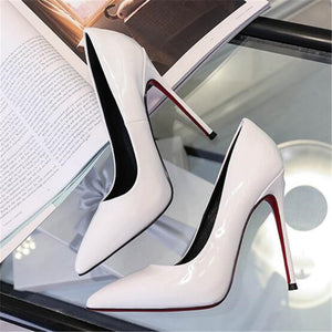 Shoes Woman High Heels Pumps 12cm Tacones Pointed Toe Stilettos Talon Femme Sexy Ladies Wedding Shoes Black Heels Big Size