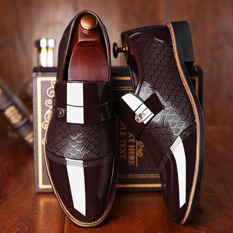 Size 38-48 Fashion Business Dress Men Shoes 2019 New Classic Leather Men's Suits Shoes Fashion Slip On Dress Shoes Men Oxfords