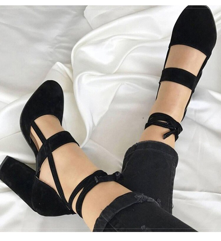 Women Pumps Plus Size Women Heels Chaussures Femme Gladiator Summer High Heels For Party Wedding Shoes Women Thick Heels